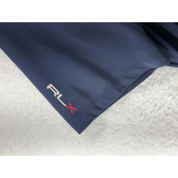 RLX Ralph Lauren Golf Performance Polo Shirt USA Mens XL Blue Wicking Stretch - Picture 3 of 6